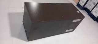 Mesa de oficina cristal y madera