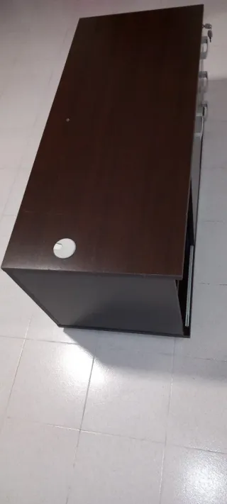Mesa de oficina cristal y madera