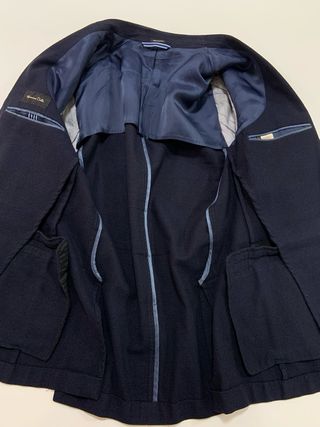 【Massimo Dutti】Blazer azul con parches en codos