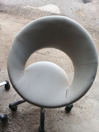 Sillas giratorias altura regulable polipiel blanca
