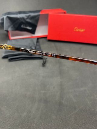 Occhiali da sole Cartier marroni e oro