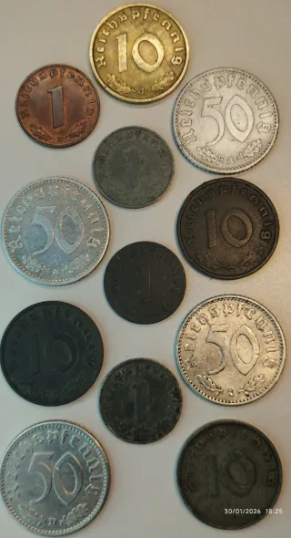 Lote de monedas Alemanas Antiguas III Reich 2GM.