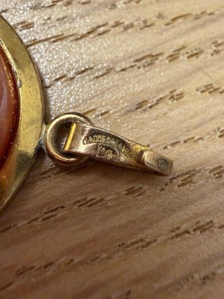 Antico cammeo conchiglia placcato oro