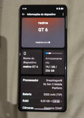Realme GT6 Preto + Acessórios