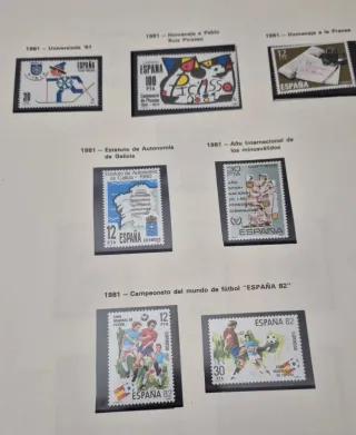 Sellos España 1976-82 .7 año completos Hoja Edifil