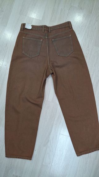 Pantalón Mango Talla 42 Marrón Nuevos