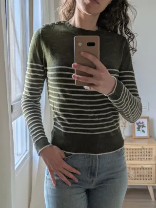 Jersey marinero Zara verde rayas