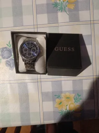 Reloj Guess Hombre Esfera Azul Correa Plateada