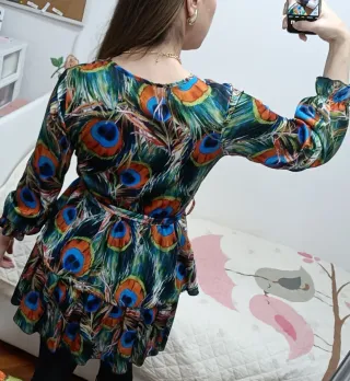 Vestito piume di pavone