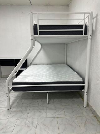 Litera Matrimonial Metálica + 2 Colchones VISCO