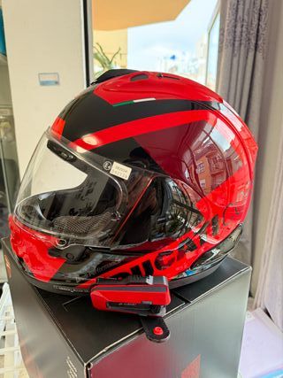 Casco Arai RX-7V Ducati Corse + Cardo Packtalk