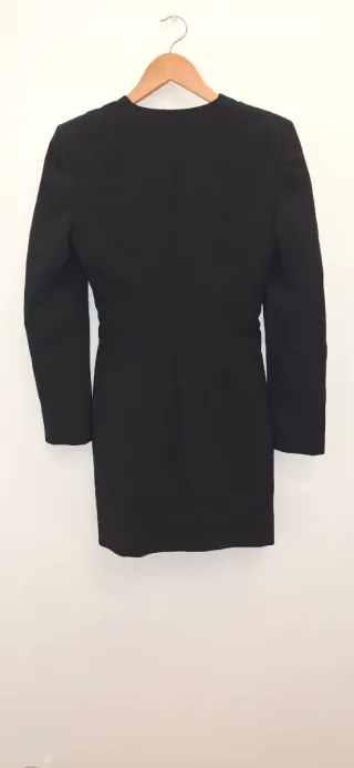 Vestido Blazer ZARA Negro – Nudo Drapeado Talla XS