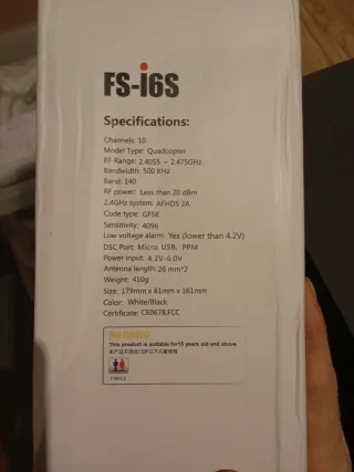 Control FlySky FS-i6S para Dron