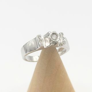 Anillo Solitario Oro 18K, Diamantes, 4.64gr, T-14