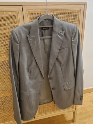 Traje Massimo Dutti Gris Chaqueta y Pantalón