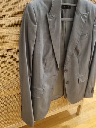 Traje Massimo Dutti Gris Chaqueta y Pantalón
