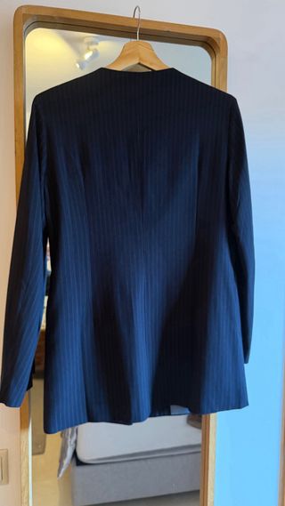 Chaqueta azul rayas asimétrica T.S