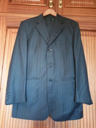 Traje de raya diplomática gris marengo Hombre