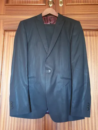 Traje de raya diplomática gris marengo Hombre