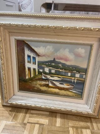 Cuadros al óleo clásicos (2 unidades) con marco