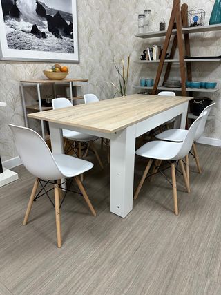 Mesa Comedor Extensible + 4 Nordicas Oferta