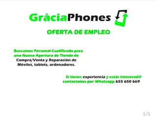 Oferta de trabajo/Tienda de móviles