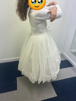 Cancán Fallera Niña Blanco Talla S