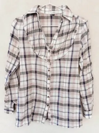 Camicia con volant per donna, Zuiki, tg S, cotone