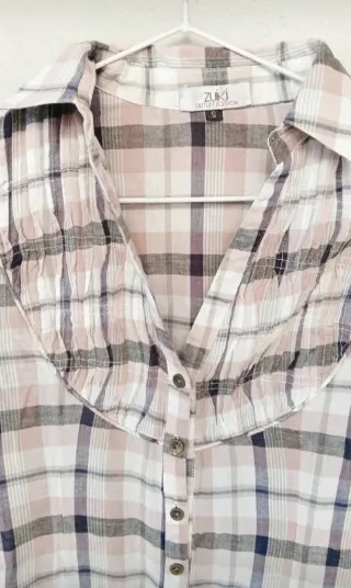 Camicia con volant per donna, Zuiki, tg S, cotone