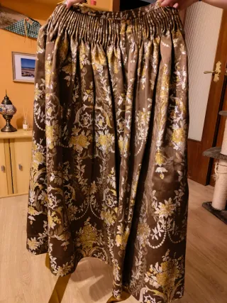 Traje de Fallera Marrón y Dorado Falda largo 0.86