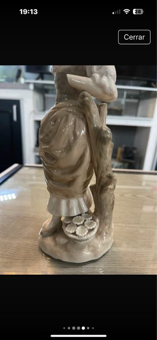 Figura de porcelana mujer con sombrero