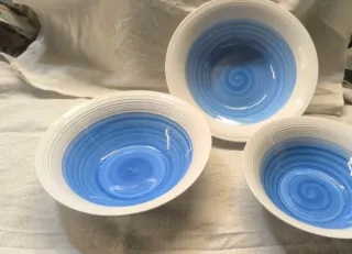 Set 3 ciotole ceramica blu