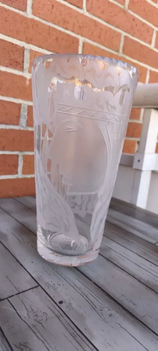 Jarrón Vintage La Moreneta Vidrio Virgen