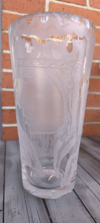 Jarrón Vintage La Moreneta Vidrio Virgen