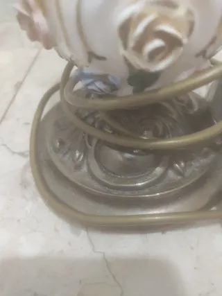 Juego 2 Lámparas Porcelana y Latón