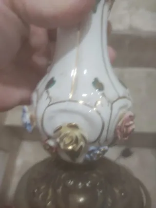 Juego 2 Lámparas Porcelana y Latón