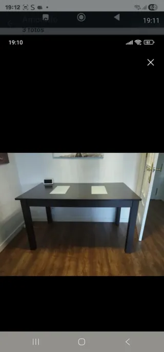 Mesa de salón comedor madera y cristal