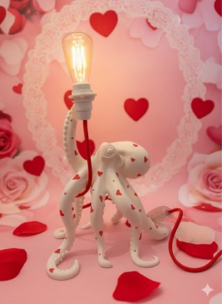 Lampada polpo cuori San Valentino