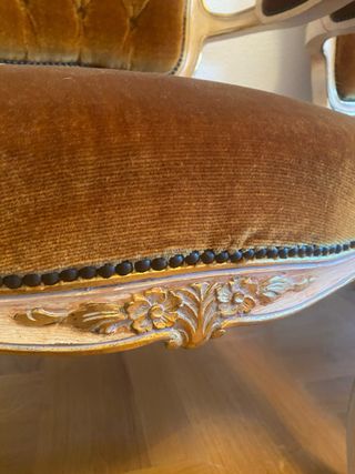 Pareja Sillones Clásicos Terciopelo Marrón