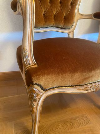 Pareja Sillones Clásicos Terciopelo Marrón