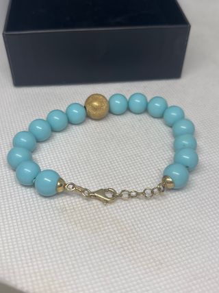 Bracciale con sfere pasta turchese e argento 925