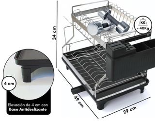 Escurreplatos de acero, nuevo en caja.