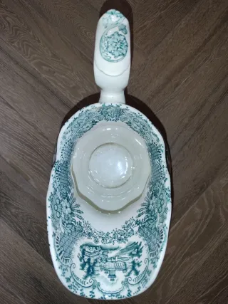 Jarrón La Cartuja de Sevilla,Pickmam,verde y blanc