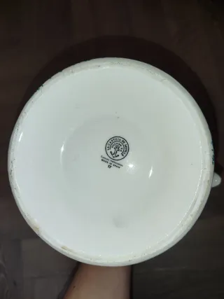 Jarrón La Cartuja de Sevilla,Pickmam,verde y blanc