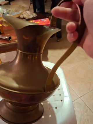 Vaso anfora ottone con piatto