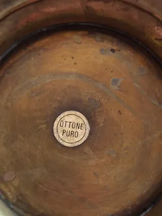 Vaso anfora ottone con piatto