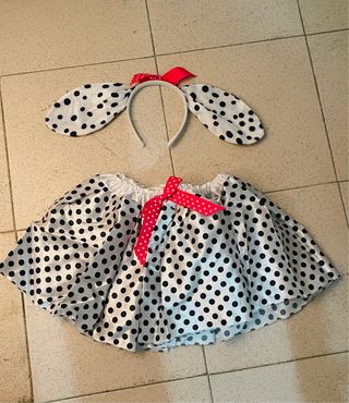 Disfraz niña orejas y falda lunares