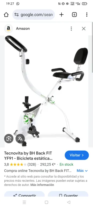 Bicicleta Estática BH Tecnovita Plegable