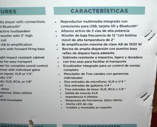 Gemini Sound AS-2112BT Altavoz PA Bluetooth 1500W