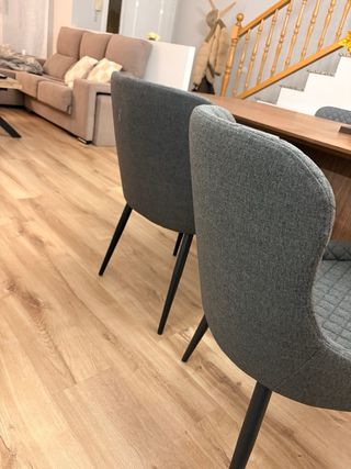 Juego de 4 sillas de comedor grises